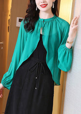 Damen Grün Oversize Chiffon UPF 50+ Cardigan Frühling